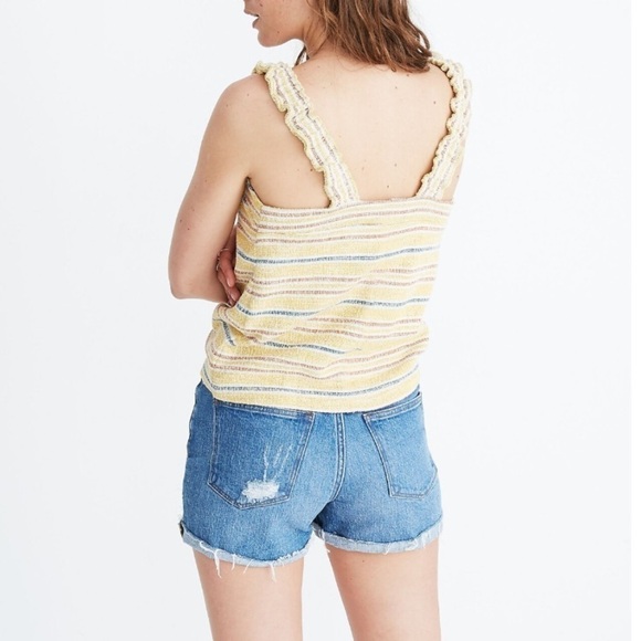 Madewell Texture & Thread Tie-Front Boho Tank Top in Smithfield Stripe Sz M - Picture 4 of 11